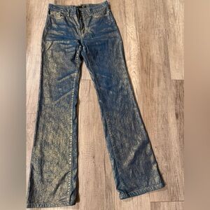Cavalli ( Just Cavalli) Gold and Blue Flare Jeans